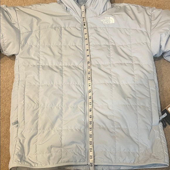 The North Face Reversible Shasta Long Parka Jacket Powder Blue Size M BNWT - Picture 5 of 9
